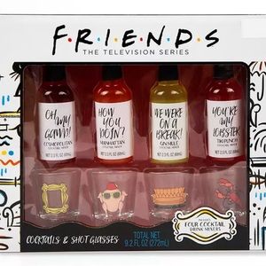 Friends Theme Cocktail Mix & Shot Glasses